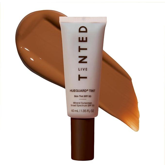 Live Tinted Hueguard Skin Tint SPF 50 - Tinted Mineral Sunscreen with Light-Medium Buildable Coverage With a Hydrating and Radiant Finish - Water and Sweat Resistant, 1.35 fl oz - Shade 04
