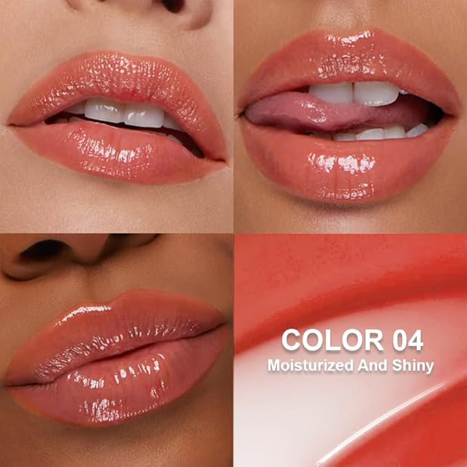 Summer Lip Butter Lip Balm Glow Reviver Lip Gloss, Melting Lip Serum, Ultra-Hydrating Natural Vegan Lip Balm, Sheer-Tinted Shine & Hydration, Soothes & Softens Dry Lips (Red)