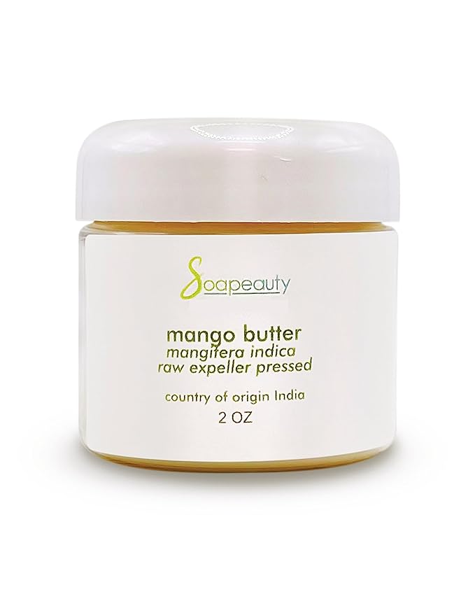 Soapeauty Raw Mango Butter 100% pure natural | Body, Hair & DIY Projects | Non GMO, No Preservatives, Vegan | 2 oz