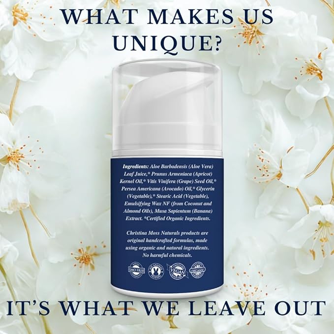Christina Moss Naturals Original Moisturizer, Natural and Organic Ingredients, Gentle, No Toxic Chemicals