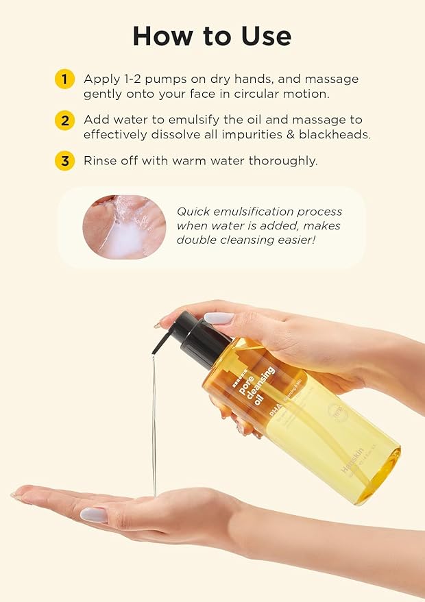Hanskin PHA Pore Cleansing Oil Mini Set (1.01 oz x 3) – Travel Size Facial Oil Cleanser & Makeup Remover | Gentle Blackhead Care, TSA Friendly | Korean Skincare Stocking Stuffer & Gift for Women