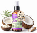 GROUNDED LABS Beef Tallow and Zinc Oxide Chemical-Free Sunscreen with 100% Grass-Fed Beef Tallow, Reef-Safe Non-Nano Zinc Oxide & Coconut Oil Mineral Sunblock SPF 30