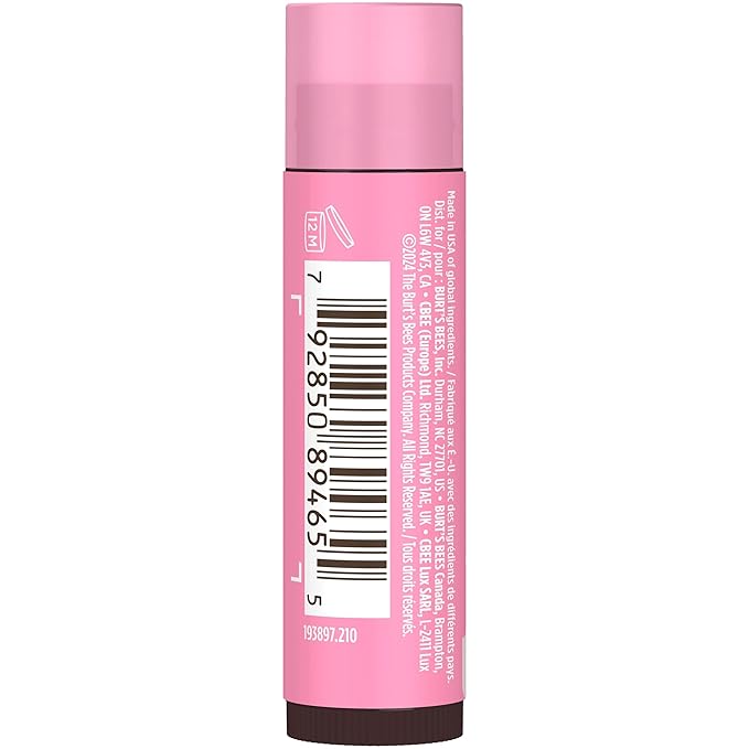 Burt’s Bees Tinted Lip Balm Pink Blossom; 8 Hour Moisture; Provides a Hint of Color; Nourishing Shea Butter; 100% Natural Origin; 1 Tube; 0.15 Oz. (Package May Vary)