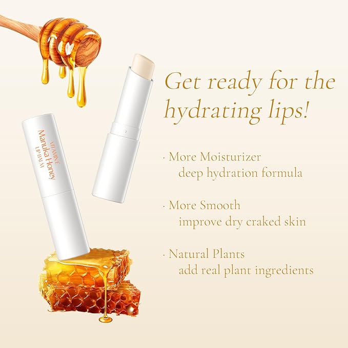 KYDA 3 Pcs Vitamin E Moisturizing Lip Balm, Deep Hydrating Tinted Lip Balm, Reduce Fine Lines, Daily Lip Moisturizer for Dry Cracked Lips, Colorless Finish