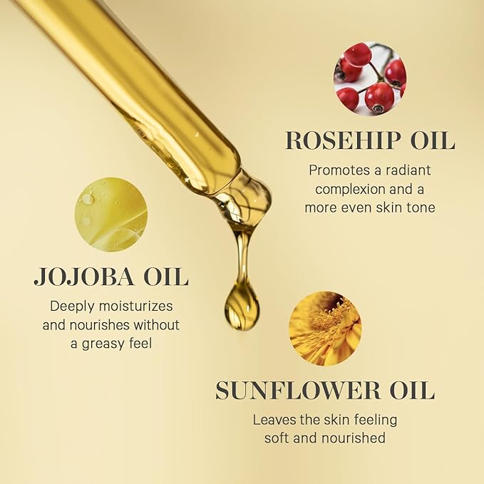 KORA Organics Noni Glow Hydrating Face Oil for All Skin Types, Lightweight Fast-Absorbing Facial Oil with Rosehip, Jojoba & Sea Buckthorn Oils for Smooth & Radiant Looking Skin, 0.34 fl oz