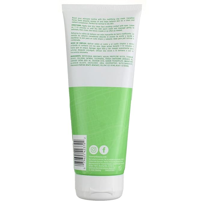 Freeman Canadian Hemp Seed Oil Absorbing Clay Mask, 6 fl oz