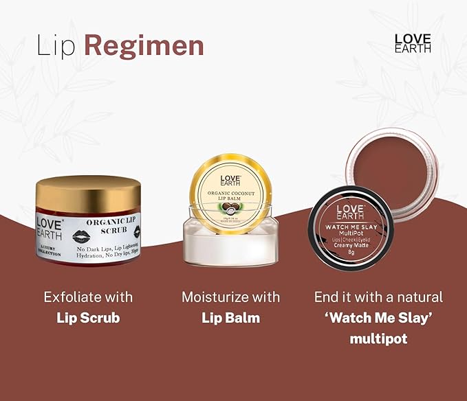 Love Earth Lip Tint & Cheek Tint Multipot-Watch Me Slay With Richness Of Essential Oils And Vitamin E For Lips, Eyelids & Cheeks