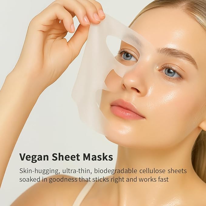 glowiest Dream Glow Cica Calming Sheet Mask (30 Count) | Centella Asiatica, Heartleaf & Tea Tree | Daily Hydrating & Soothing Face Mask | Sensitive Skin Care | Korean Skincare