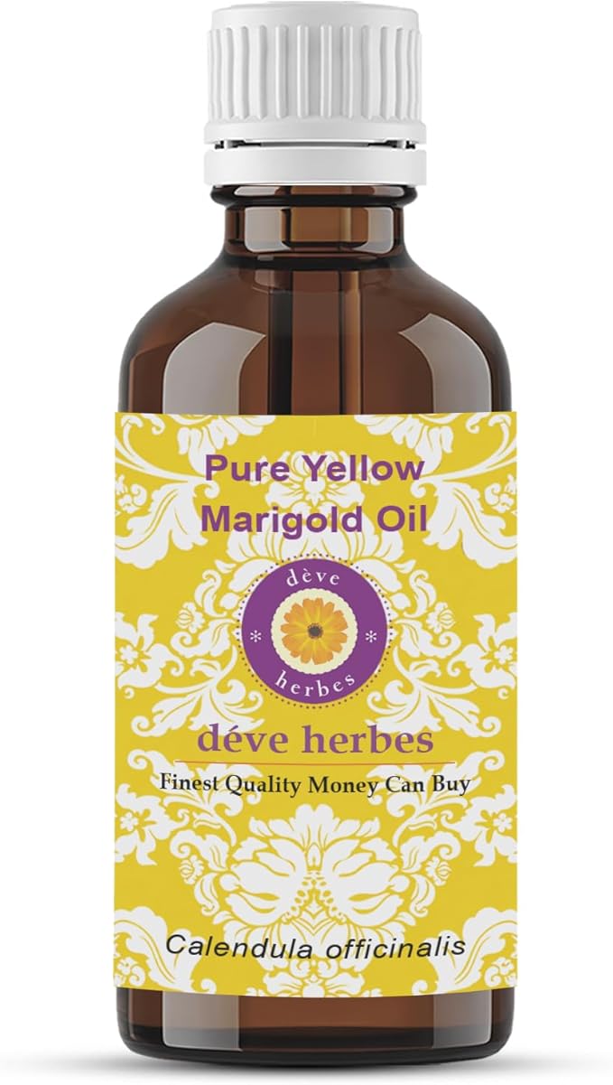 dève herbes Yellow Marigold Oil (Calendula officinalis) | Infused | Pure | Non-Sticky | Lightweight | for Facial Care | Men & Women | 15ml (0.50 oz)