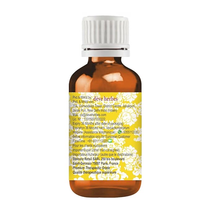 dève herbes Rosehip Oil (Rosa rubiginosa) | Cold Pressed | Pure | Natural | Undiluted | For Diluting Essential oils | For Skin & Massage | Non-Sticky| Lightweight| Men & Women | 10ml (0.33 oz)