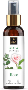Good Vibes Rose Glow Face Toner Spray | Balances pH | Minimize Pores | Refreshing & Hydrating Facial Mist | Paraben & Alcohol Free | 4.06 Fl Oz/120ml