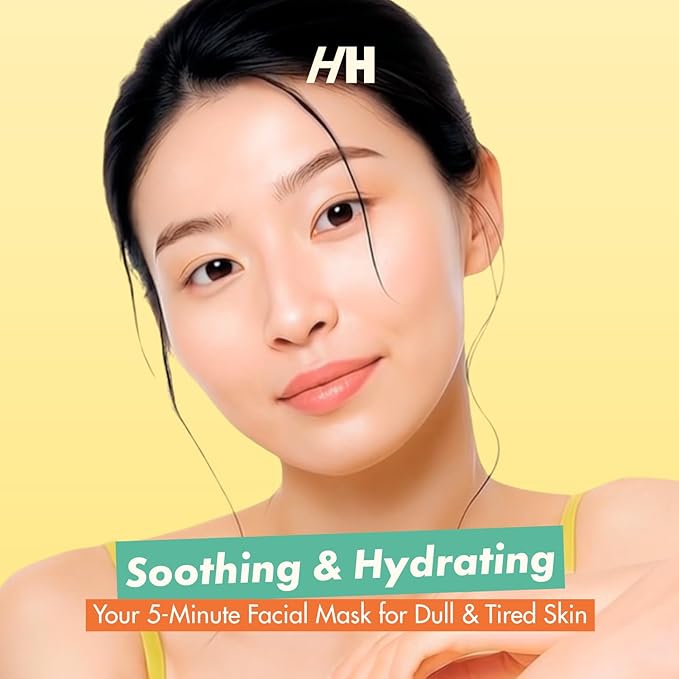 Handmade Heroes Sip The Tea Calming Gel Mask – Soothing Hydrating Facial with Chamomile, Jasmine & Hyaluronic Acid – Vegan Skincare for Dry, Sensitive Skin – Skin Plumping Rinse Off Formula 3.4 Fl oz