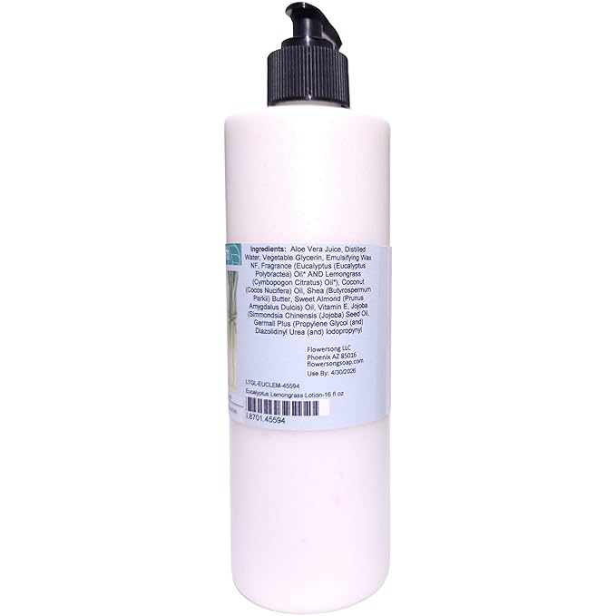Blossom to Bath Eucalyptus Lemongrass Lotion (16 ounce) - Pure Essential Oil Fragrance - Absorbs Quickly with a Herbally Clean Natural Scent