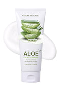 Nature Republic Fresh Herb Aloe cleansing foam Hydration & Moisturizing daily Makeup Remover, Nighttime Foaming Pore Cleansing aloe face wash,Korean Skin Care for All Skin Types 170ml / 5.74 fl Oz