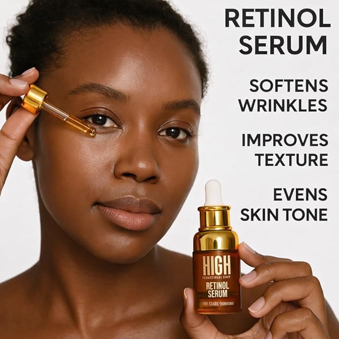 Retinol 1% Anti-Aging Face Serum for Wrinkles, Fine Lines & Dark Spots, Improves Skin Texture, Night Treatment | High Cosmetic Agency,Skincare Formula
