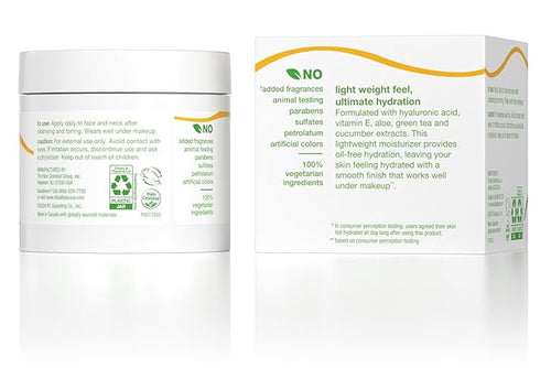Alba Botanica Daily Oil Free Hydrating Moisturizer, with Hyaluronic Acid and Vitamin E, 3 Oz (Packaging May Vary)