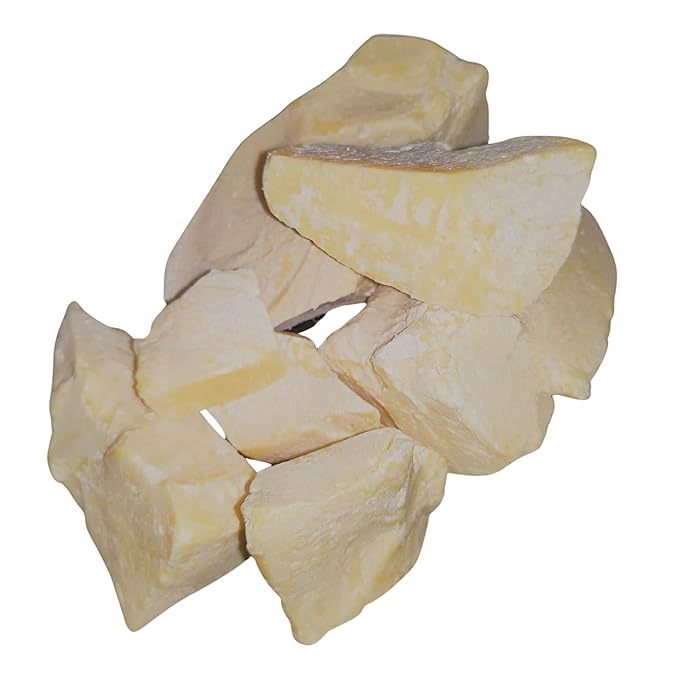 Cocoa Butter - chips/chunks - 4 lb - Kosher - Raw - Unrefined - Natural Cocoa Scent - Safety Sealed Wide Mouthed PP Container with Resealable Cap and Reattachable Handle - microwave-safe, freezer-safe