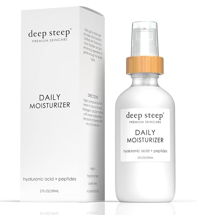 Deep Steep Daily Face Moisturizer, 2 oz – Hydrating Cream With Hyaluronic Acid, Glycerin, Rosehip & Sunflower Oil – Vegan, Clean Beauty Skincare, Soft & Healthy Skin