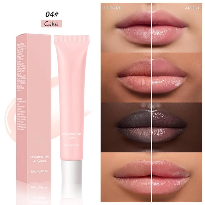 FeiCuiYun Summer Lip Butter Lip Balm, Ultra-Hydrating Natural Vegan Lip Balm, Sheer-Tinted Shine & Hydration, Soothes & Softens Dry Lips Skincare, Bálsamo labial hidratante #4 Cake
