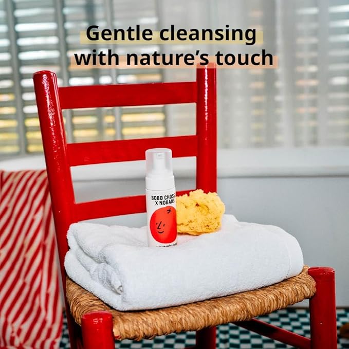 BOBO CHOSES x Foaming Face Wash – 94% Plant Based Gentle Cleanser for Sensitive Skin, Non Stinging to Eyes, Hydrating Daily Korean Skincare, Paraben Free Family Safe Clean Beauty