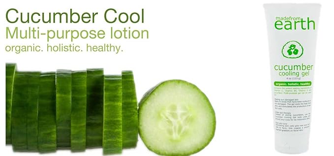 Made from Earth Cucumber Cooling Gel – Organic Aloe Vera & Vitamin C for Face & Body – 4 oz.