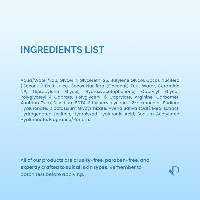 PLANTIFIQUE Korean Sheet Mask, 5 Pack - Moisturizing & Nourishing Face Masks with Hyaluronic Acid, Coconut & Ceramide NP - Mascarillas Faciales
