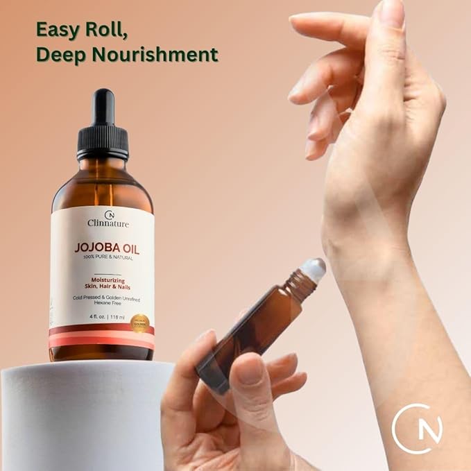 Jojoba Oil for Nails & Cuticles – 100% Pure & Cold-Pressed Nail Oil for Stronger, Healthier Nails – Deep Cuticle Moisturizer for Dry, Cracked Skin – Hexane-Free, Fast Absorbing