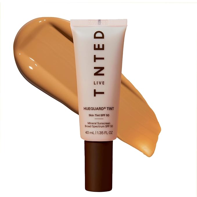 Live Tinted Hueguard Skin Tint SPF 50 - Tinted Mineral Sunscreen with Light-Medium Buildable Coverage With a Hydrating and Radiant Finish - Water and Sweat Resistant, 1.35 fl oz - Shade 07