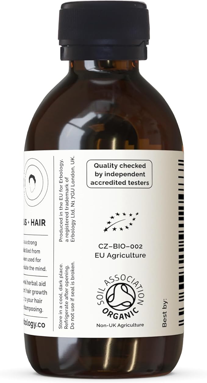 Erbology Organic Rosemary Water 3.4 fl oz - Premium Food Grade Hydrolate of Rosemary - Healthy Hair - Small Batch - Sustainably Sourced Straight from Farm in Provence, France