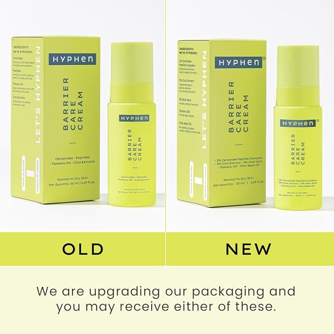 Hyphen 2% Ceramide-Peptide Complex Barrier Repair Face Moisturizer- Normal to Dry Skin | Lightweight Gel Cream, Oil-Free Hydration for dry skin | Non-Comedogenic Non Sticky Cream for Women, Men -50ml