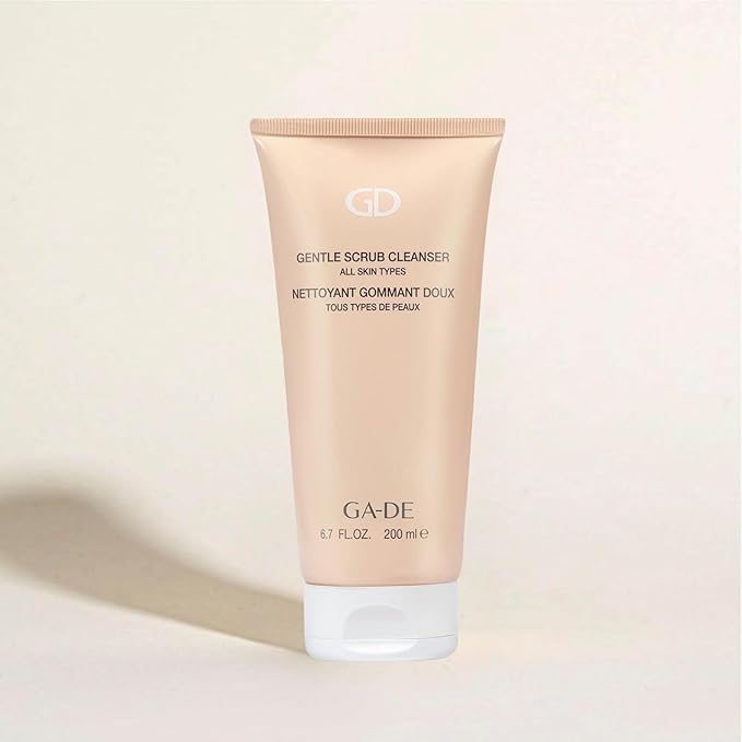 GA-DE Gentle Scrub Cleanser - Exfoliating Face Scrub with Hyaluronic Acid, Panthenol, and Vitamin E - Infused with Silica Beads - 6.7 oz