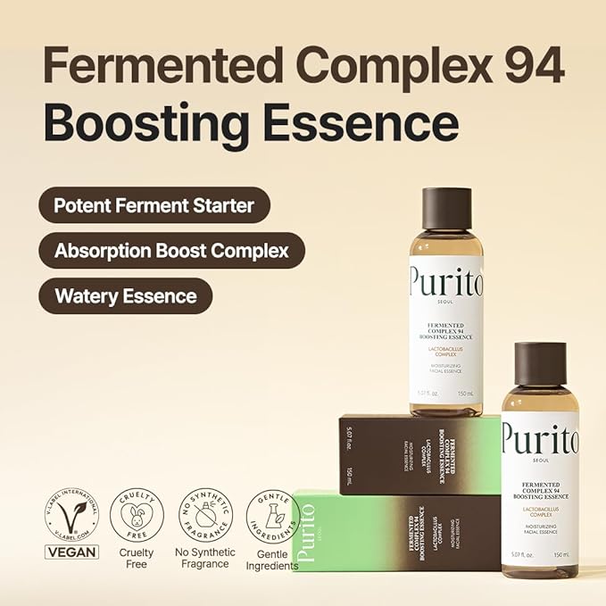 PURITO Fermented Complex 94 Boosting Essence 150ml/5.1fl.oz Skincare Booster,safe ingredients, Natural, soothing, Fermentation