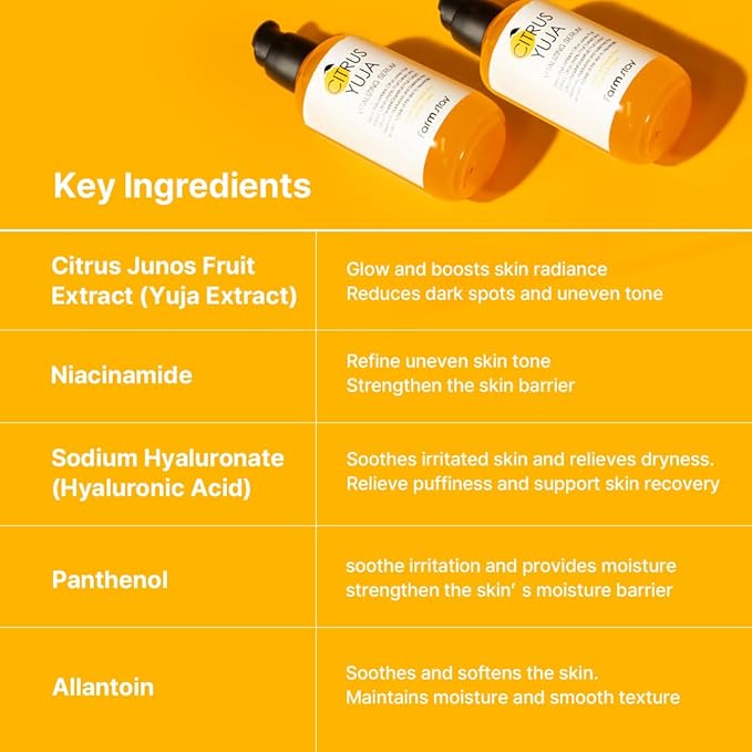 FARMSTAY Citrus Yuja Vitalizing Serum – Vitamin C Glowing Serum with Niacinamide for Dry & Sensitive Skin, Moisturizing & Rejuvenating Radiant Skin Care, Korean Skin care, for Women & Men, 3.38 fl oz