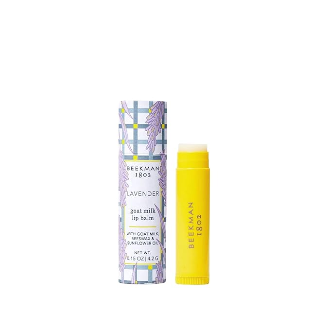 Beekman 1802 Goat Milk Lip Balm – Moisturizing Lip Balm for Dry, Chapped Lips – Sensitive Skin Safe – Lavender – 0.15 oz