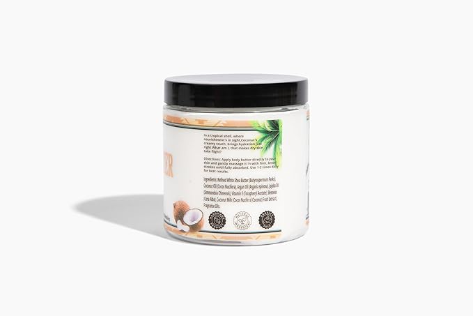 Lulu's Holistics Coconut Body Conscious Butter for Intense Moisture, Skin Nourishment, and Lasting Softness and Radiance