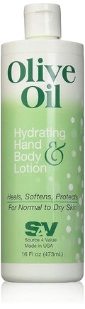 S4v Hydrating Hand & Body Lotion for Normal To Dry Skin, Olive Oil, 16 Oz