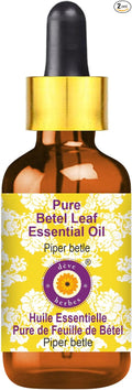 Deve Herbes Pure Betel Leaf Essential Oil (Piper betle) with Glass Dropper Steam Distilled 10ml (0.33 oz)