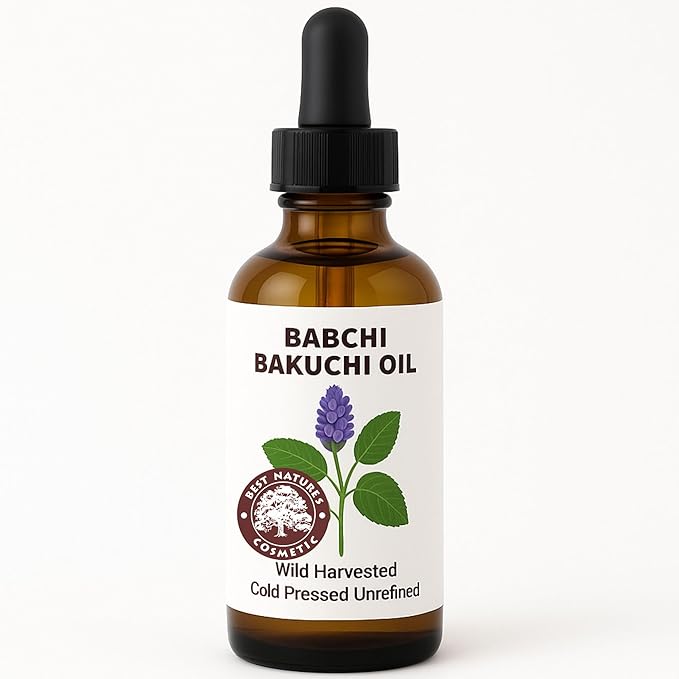 Best Nature's Cosmetics Bakuchi (Babchi) Oil – 100% Pure, Cold Pressed Facial Oil for Skin Care – Bakuchiol-Rich Psoralea Corylifolia Seed Oil – 1 fl oz / 30 ml