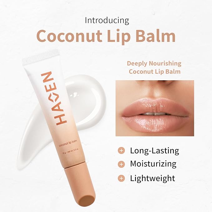 Organic Coconut Lip Balm – Hydrating, Non-Sticky & Silky Smooth | Natural, Paraben-Free | Coconut Oil, Shea Butter & Beeswax Lip Balm for Dry Lips