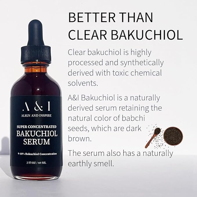 100% Pure, Cold Pressed, Bakuchiol Serum 2 oz, Plant-Based Natural Retinol Alternative