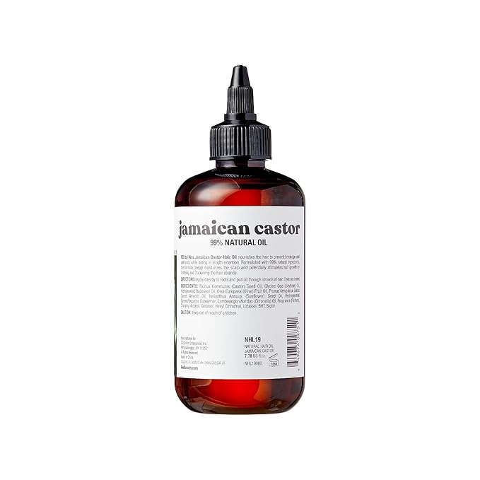 Red by Kiss Professional 99% Natural Hair Oil, Organic Vegan Oil Blend for Strengthen & Moisturize Healthy Hair, Biotin Infused, Add Shine & Smooth Hair (Jamaican Castor, 7.78 Fl Oz)