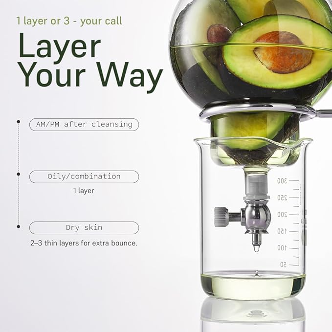 Hydrating Avocado Toner, 5.1 Fl Oz (150ml) –62% Plant-Based Avocado Extract + Hyaluronic Acid – Alcohol-Free, Fragrance-Free, Vegan, Dermatologist-Tested, Korean Skincare