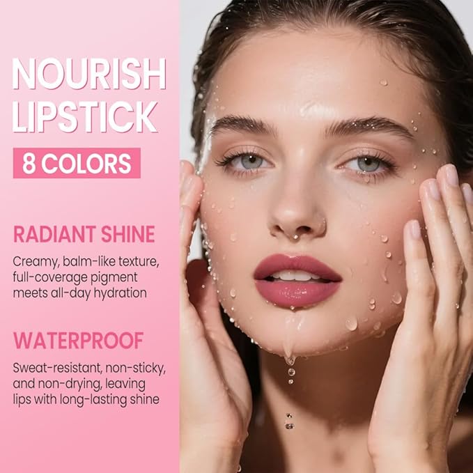 2Pcs Honey Lipstick Tinted Lip Balm Set - Matte Tint Cream Lipsticks for All Skin Tones,Hydrating Lip Stain,Can be Buildable Nourishing Moisturizing Suitable for Women to Every Day Makeup 02&08