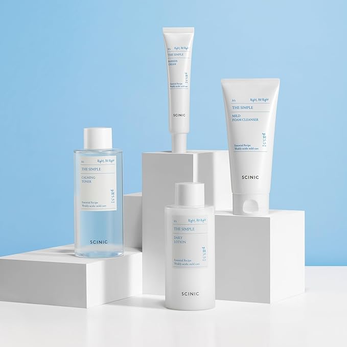 SCINIC The Simple Daily Lotion | Vegan Face Lotion for Sensitive and Irritated Skin | pH-Balanced Moisture Lotion with Madecassoside & Aloe Vera Leaf Juice | Korean Skin Care (4.9 fl.oz)