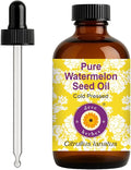 dève herbes Watermelon Seed Oil (Citrullus lanatus) with Glass Dropper | Cold Pressed | Pure | Natural | For Diluting Essential oils | Skin & Massage | Non-Sticky| Lightweight| Unisex | 120ml (4 oz)