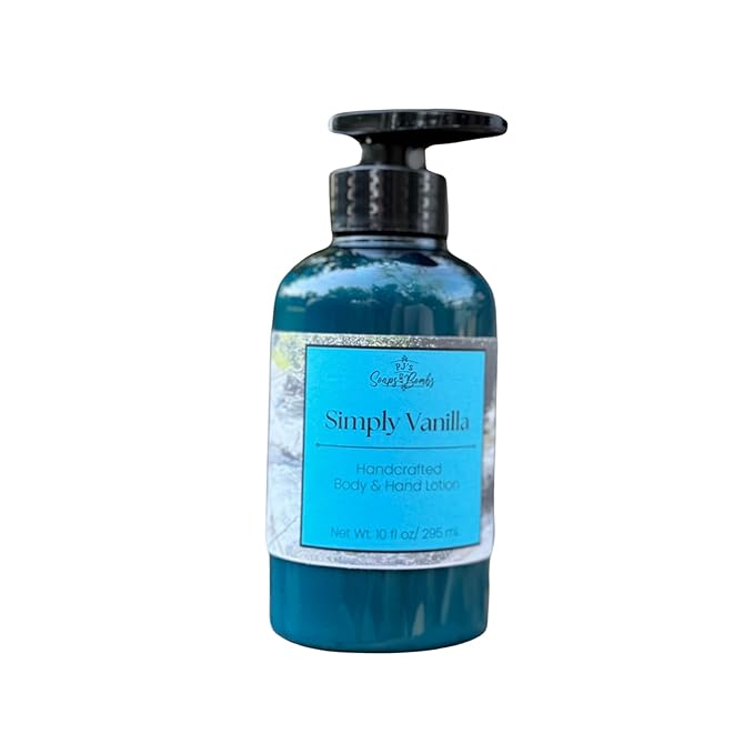 PJ's Simply Vanilla Handcrafted Luxury Body Lotion – Moisturizing, Non-Greasy Skincare with Natural Ingredients, Paraben-Free & Cruelty-Free, 10 oz