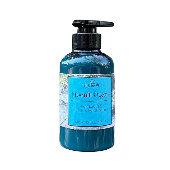 PJ's Moonlit Ocean Handcrafted Luxury Body Lotion – Moisturizing, Non-Greasy Skincare with Natural Ingredients, Paraben-Free & Cruelty-Free, 10 oz