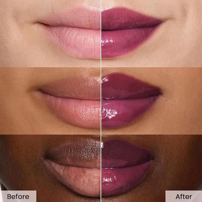 FeiCuiYun Lip Tinted Glowy Balm Hydrating Tinted Lip Serum Lip Gloss, Ultra-Hydrating Natural Vegan Lip Balm, Sheer-Tinted Shine & Hydration, Soothes & Softens Dry Lips Skincare (Purple Grape)