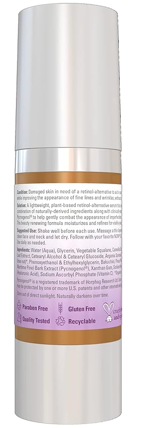 NOW Solutions, Bakuchiol Skin Renewal Serum, Smooth Skin, 1 Fl. Oz. (Pack of 2)