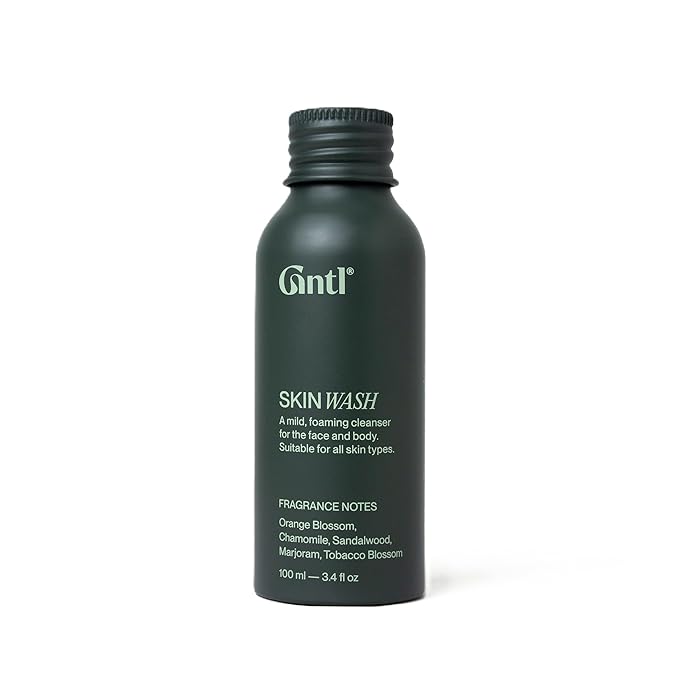 Gntl - Skin Wash | Aloe, Glycerine, Baby-Safe Surfactants | Cleanse Without Drying | Remove Dirt, SPF, Makeup | Facial-Grade Ingredients For All Skin Types, Men + Women (Travel; 100 ml | 3.4 fl oz)
